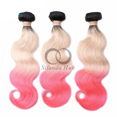 #T1B/613/Pink Body Wave Remy Human Hair Bundles Sew In Weave Bundles Brazilian Bundle Deals