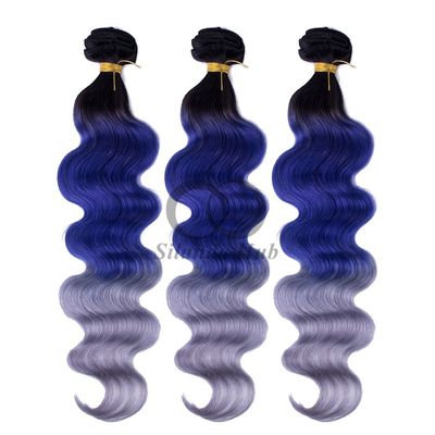#T1B/Blue/Grey Body Wave Remy Human Hair Bundles Sew In Weave Bundles Brazilian Bundle Deals