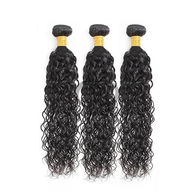 Un bon prix. Vague d'eau noire naturelle Remy Boucles de cheveux humains Cousure en tissage Boucles de paquets Brésiliennes en ligne