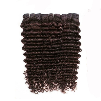 #2 Dark Brown Deep Wave Remy Human Hair Bundles Sew In Weave Bundles Brazilian Bundle Deals