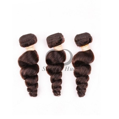 #2 Dark Brown Loose Wave Remy Human Hair Bundles Sew In Weave Bundles Brazilian Bundle Deals