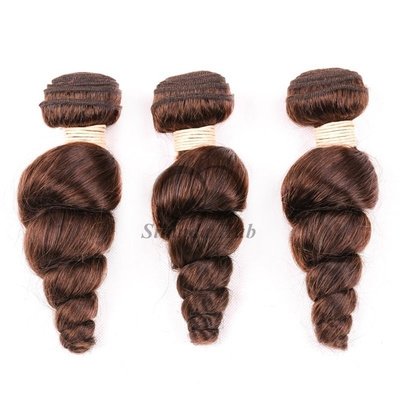 Good price #4 Medium Brown Loose Wave Remy Human Hair Bundles Sew In Weave Bundles Brazilian Bundle Deals online