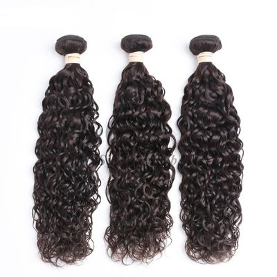 Un bon prix. # 2 Vague d'eau brune foncée Remy Boucles de cheveux humains cousue en tissage Boucles de paquets brésiliennes Offres en ligne