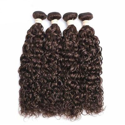 Un bon prix. # 4 Moyenne Vague d'eau brune Remy Boucles de cheveux humains Coudre dans les boucles de tissage Brésilienne Boucle Offres en ligne