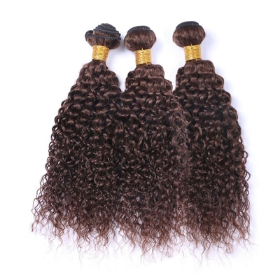 Good price #4 Medium Brown Kinky Curly Remy Human Hair Bundles Sew In Weave Bundles Brazilian Bundle Deals online