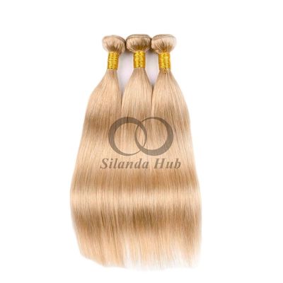 Un bon prix. #27 Honey Blonde Straight Remy Boucles de cheveux humains cousues en tissus Boucles de packs brésiliennes en ligne