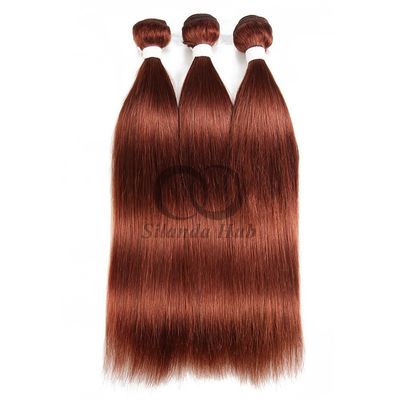 Un bon prix. #33 Dark Auburn Straight Remy Boucles de cheveux humains cousues en tissus Boucles de paquet brésiliennes en ligne