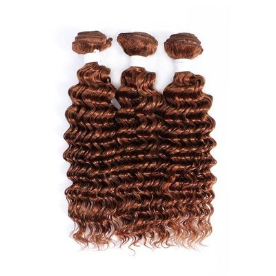 Un bon prix. # 30 Moyenne Auburn Deep Wave Remy Boucles de cheveux humains cousues en tissage Boucles de paquets brésiliennes en ligne