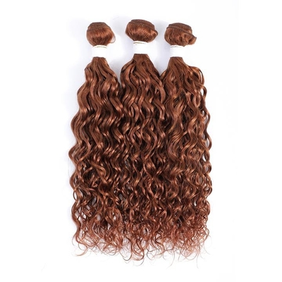 #30 Medium Auburn Water Wave Remy Human Hair Bundles Sew In Weave Bundles Brazilian Bundle Deals