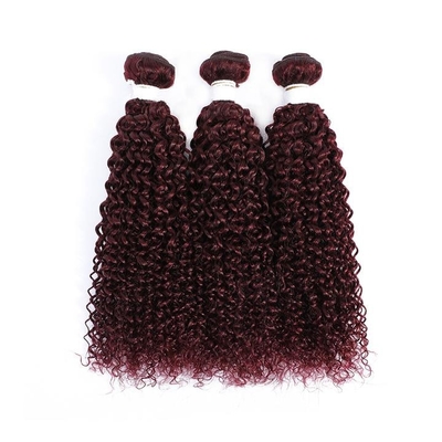 Good price #99J Dark Wine Kinky Curly Remy Human Hair Bundles Sew In Weave Bundles Brazilian Bundle Deals online