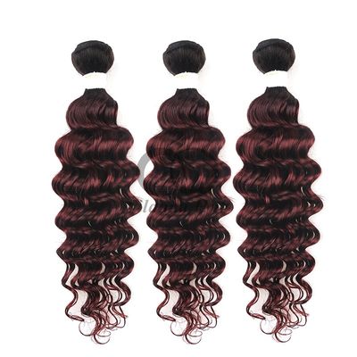 Un bon prix. #T1B/99J Deep Wave Remy Boucles de cheveux humains cousues en tissus Boucles de paquets Brésiliennes en ligne