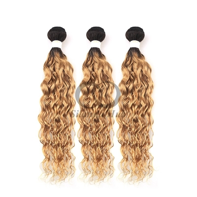 Good price #T1B/27 Water Wave Remy Human Hair Bundles Sew In Weave Bundles Brazilian Bundle Deals online