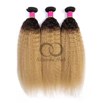 Un buen precio. #T1B/27 Kinky Straight Remy Ramos de cabello humano Coser en tejido Ramos de paquetes brasileños en línea