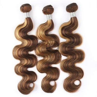 Un bon prix. #P4/27 Body Wave Remy Boucles de cheveux humains cousues dans des boucles de tissus Bouquets brésiliens en ligne