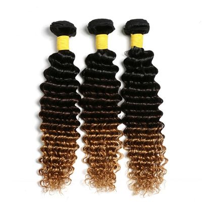 Un bon prix. #T1B/4/27 Deep Wave Remy Boucles de cheveux humains cousues en tissus Boucles de paquets Brésiliennes en ligne