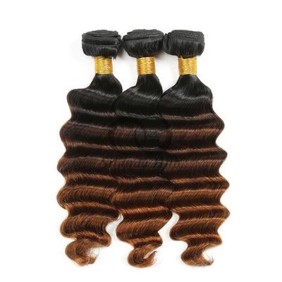 Un bon prix. #T1B/4/30 Larges ondes profondes Remy Boucles de cheveux humains cousues en tissage Boucles de paquets Brésiliennes en ligne