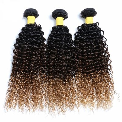 Un bon prix. #T1B/4/27 Kinky Curly Remy Boucles de cheveux humains cousues en tissage Boucles de paquets brésiliennes en ligne