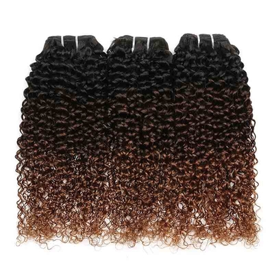 Good price #T1B/4/30 Kinky Curly Remy Human Hair Bundles Sew In Weave Bundles Brazilian Bundle Deals online