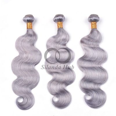 Un bon prix. Vague de corps gris Rémy Boucles de cheveux humains Cousure en tissage Boucles de braille brésilienne en ligne