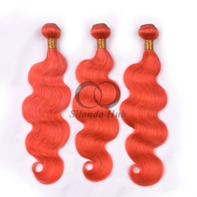 Good price Orange Red Body Wave Remy Human Hair Bundles Sew In Weave Bundles Brazilian Bundle Deals online