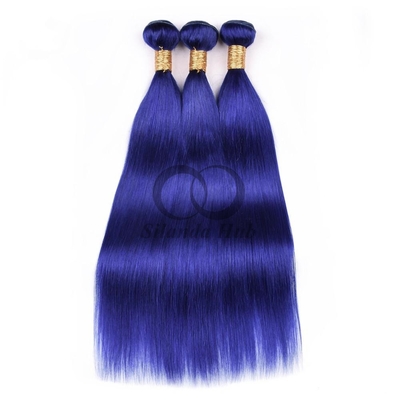Good price Blue Straight Remy Human Hair Bundles Sew In Weave Bundles Brazilian Bundle Deals online