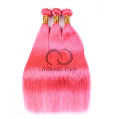 Good price Pink Straight Remy Human Hair Bundles Sew In Weave Bundles Brazilian Bundle Deals online