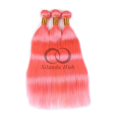 Good price Pink Straight Remy Human Hair Bundles Sew In Weave Bundles Brazilian Bundle Deals online