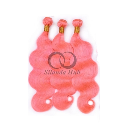 Good price Pink Body Wave Remy Human Hair Bundles Sew In Weave Bundles Brazilian Bundle Deals online