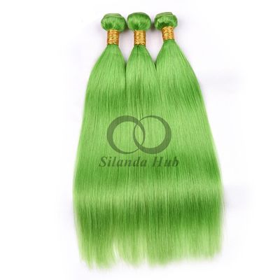 Un bon prix. Green Straight Remy Boucles de cheveux humains cousues en tissage Boucles de bracelets Brésiliennes en ligne