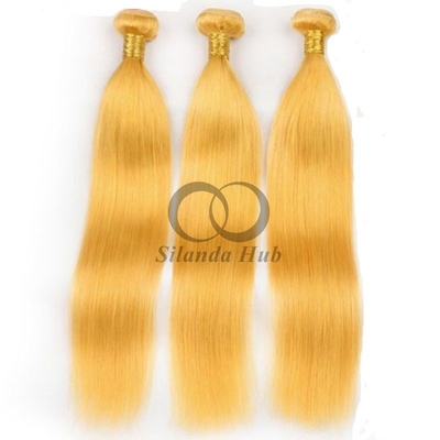 Good price Yellow Straight Remy Human Hair Bundles Sew In Weave Bundles Brazilian Bundle Deals online