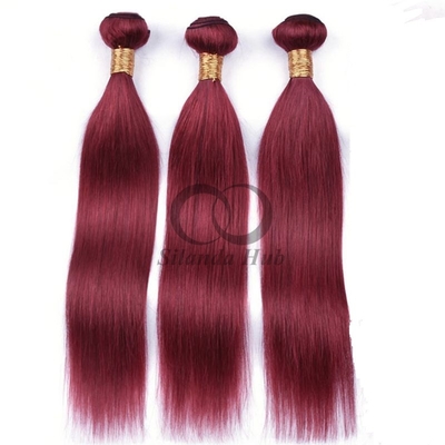 Good price Burgundy Straight Remy Human Hair Bundles Sew In Weave Bundles Brazilian Bundle Deals online