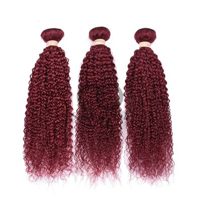 Un bon prix. Bourgogne Kinky Bouclé Remy Boucles de cheveux humains Cousue en tissage Boucles Brésilienne Boucle Offres en ligne