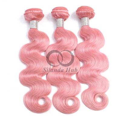 Pink Body Wave Remy Human Hair Bundles Sew In Weave Bundles Brazilian Bundle Deals