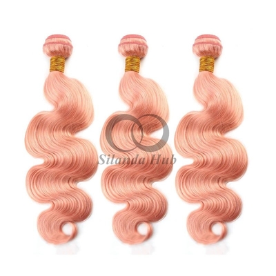 Good price Pink Body Wave Remy Human Hair Bundles Sew In Weave Bundles Brazilian Bundle Deals online