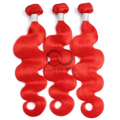 Un bon prix. Vague de corps rouge Remy Boucles de cheveux humains Coudre dans les boucles de tissage en ligne