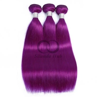 Good price Purple Straight Remy Human Hair Bundles Sew In Weave Bundles Brazilian Bundle Deals online