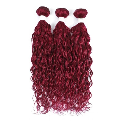 Good price Burgundy Water Wave Remy Human Hair Bundles Sew In Weave Bundles Brazilian Bundle Deals online