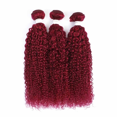 Good price Burgundy Kinky Curly Remy Human Hair Bundles Sew In Weave Bundles Brazilian Bundle Deals online