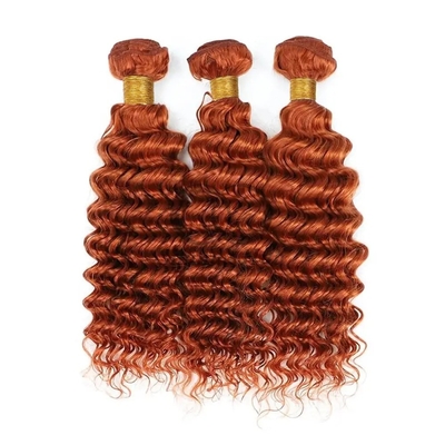 Ginger Orange Deep Wave Remy Human Hair Bundles Sew In Weave Bundles Brazilian Bundle Deals