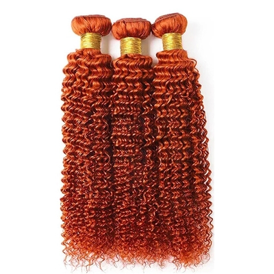 Good price Ginger Orange Kinky Curly Remy Human Hair Bundles Sew In Weave Bundles Brazilian Bundle Deals online