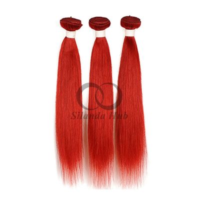 Un bon prix. Red Straight Remy Boucles de cheveux humains cousue en tissage Boucles de paquets brésiliennes en ligne