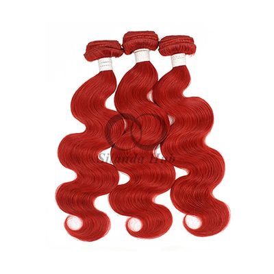 Un bon prix. Vague de corps rouge Remy Boucles de cheveux humains Coudre dans les boucles de tissage en ligne