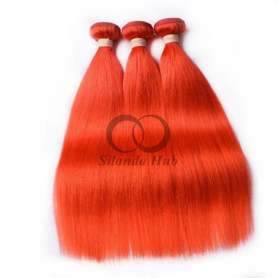 Good price Orange Red Straight Remy Human Hair Bundles Sew In Weave Bundles Brazilian Bundle Deals online