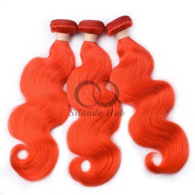 Good price Orange Red Body Wave Remy Human Hair Bundles Sew In Weave Bundles Brazilian Bundle Deals online