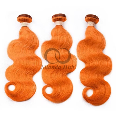Good price Orange Body Wave Remy Human Hair Bundles Sew In Weave Bundles Brazilian Bundle Deals online