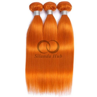 Good price Orange Straight Remy Human Hair Bundles Sew In Weave Bundles Brazilian Bundle Deals online