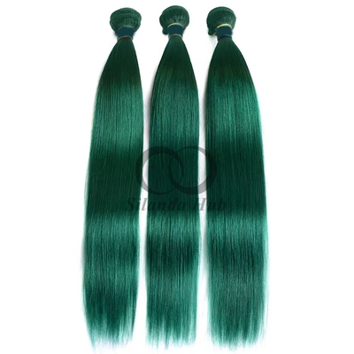 Good price Green Straight Remy Human Hair Bundles Sew In Weave Bundles Brazilian Bundle Deals online