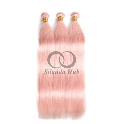 Good price Pink Straight Remy Human Hair Bundles Sew In Weave Bundles Brazilian Bundle Deals online