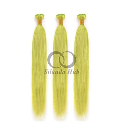 Un bon prix. Green Straight Remy Boucles de cheveux humains cousues en tissage Boucles de bracelets Brésiliennes en ligne