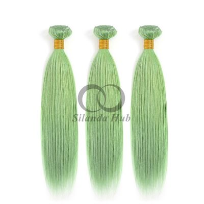 Un bon prix. Green Straight Remy Boucles de cheveux humains cousues en tissage Boucles de bracelets Brésiliennes en ligne